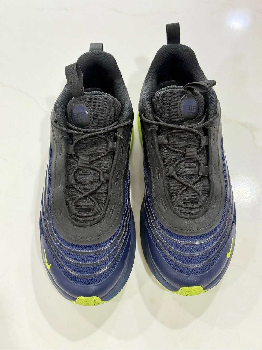 Nike Air Max Fire PS Blackened Blue Volt Sneakers Size 3Y Youth EUC w/ Box